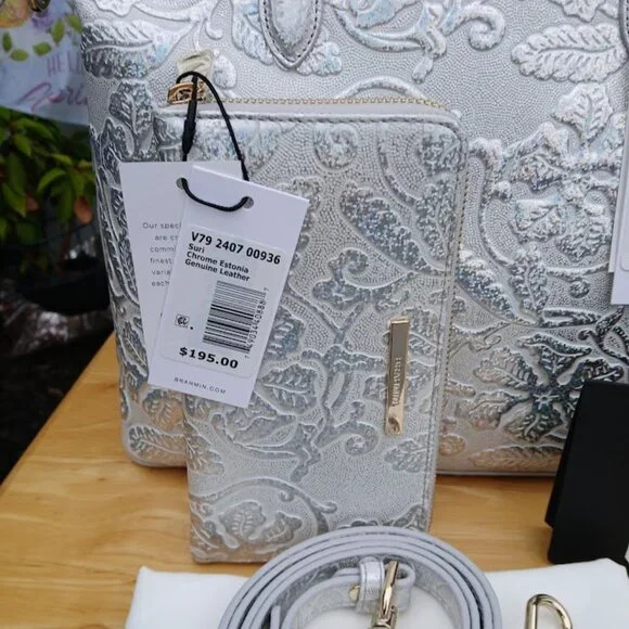 Brahmin Large Duxbury Chrome Estonia & Suri Wallet NWT - Picture 3 of 4